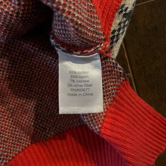 JCPenny plaid 3/4 length sleeve crewneck sweater - Picture 5 of 6